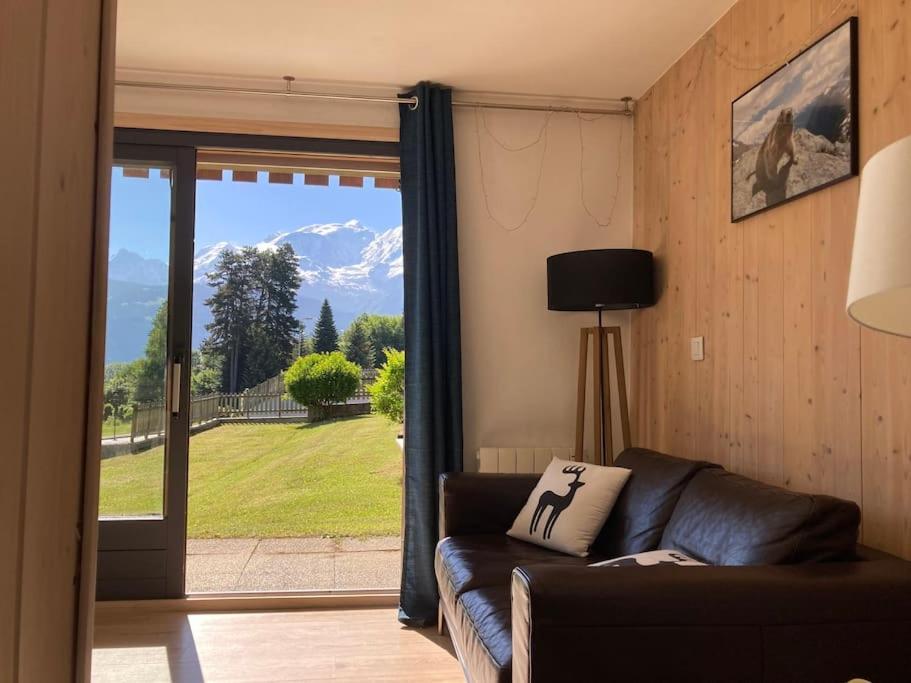Appartement La Marmotte: Vue Mont Blanc, Terrasse, Parking à Combloux Extérieur photo