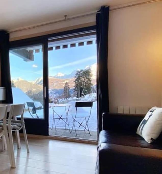 Appartement La Marmotte: Vue Mont Blanc, Terrasse, Parking à Combloux Extérieur photo