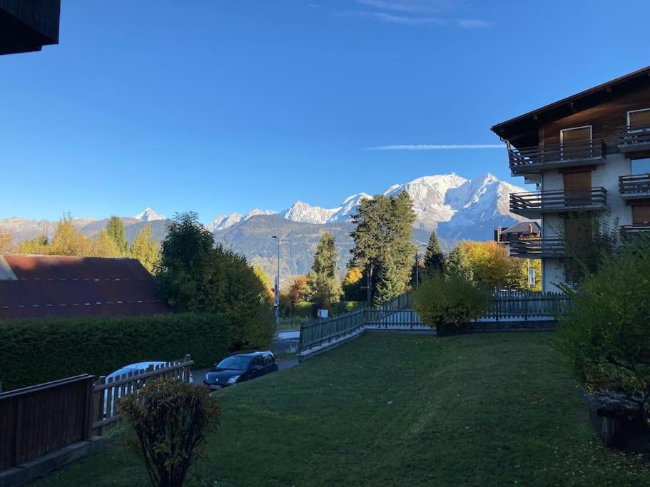 Appartement La Marmotte: Vue Mont Blanc, Terrasse, Parking à Combloux Extérieur photo