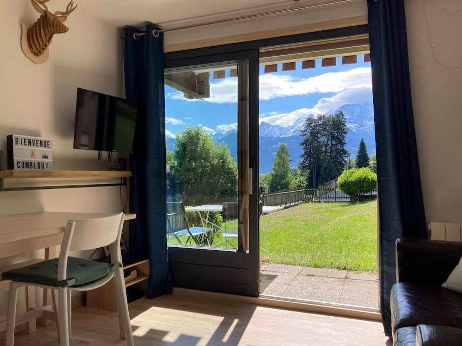 Appartement La Marmotte: Vue Mont Blanc, Terrasse, Parking à Combloux Extérieur photo
