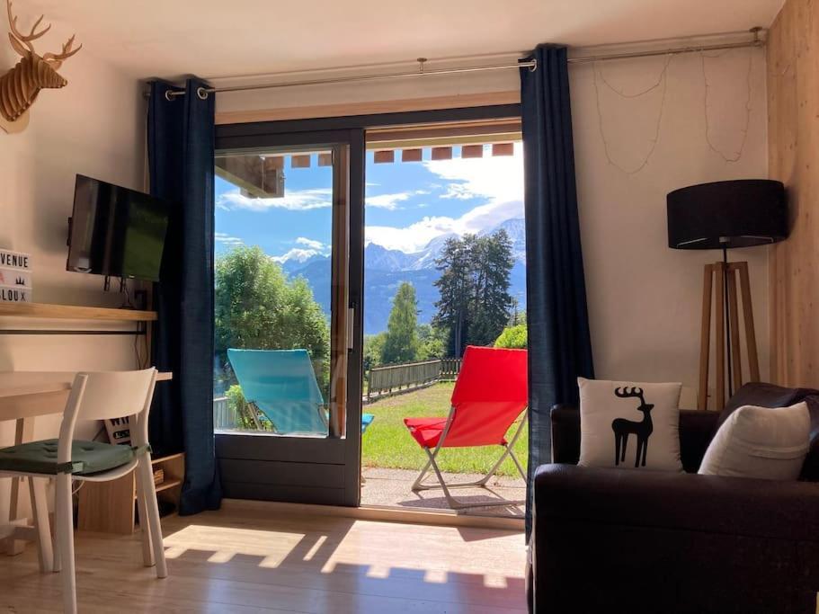 Appartement La Marmotte: Vue Mont Blanc, Terrasse, Parking à Combloux Extérieur photo